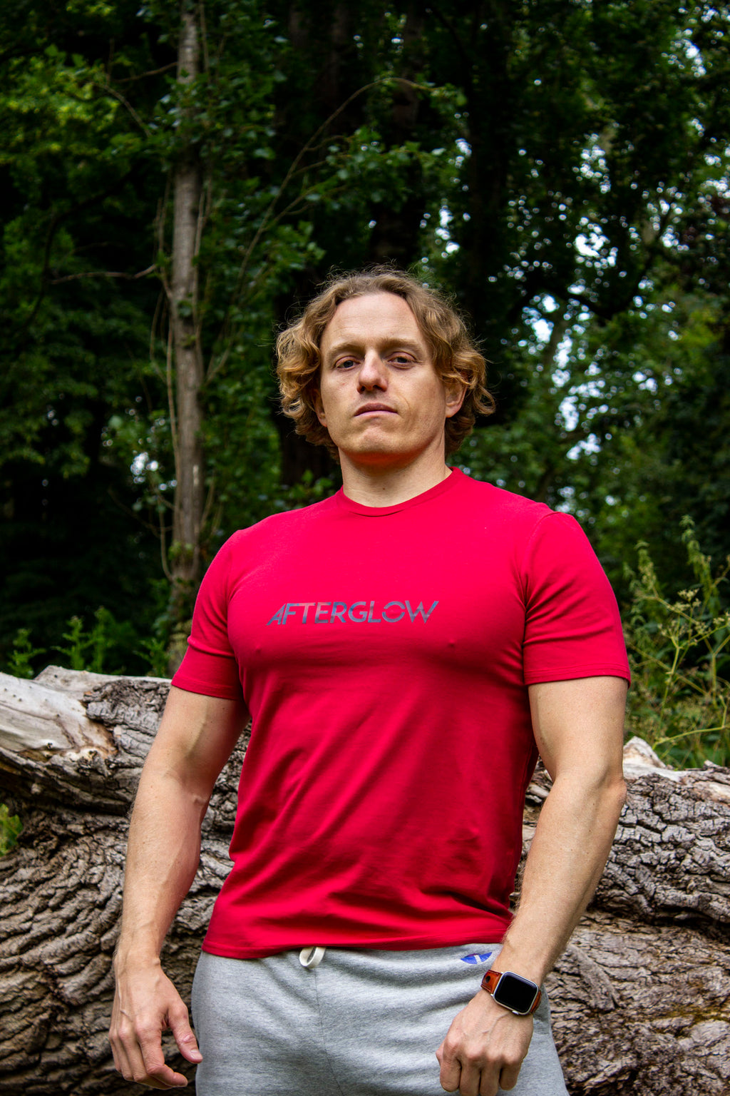 Element Tee - Red with Thunderstorm Blue
